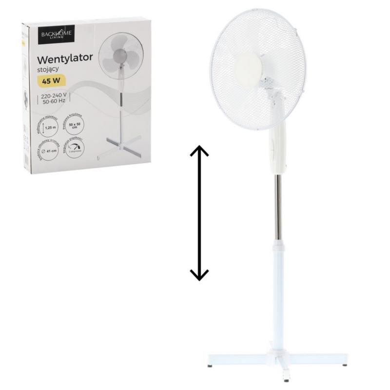 Wentylator stojący biały FAN4218 45W